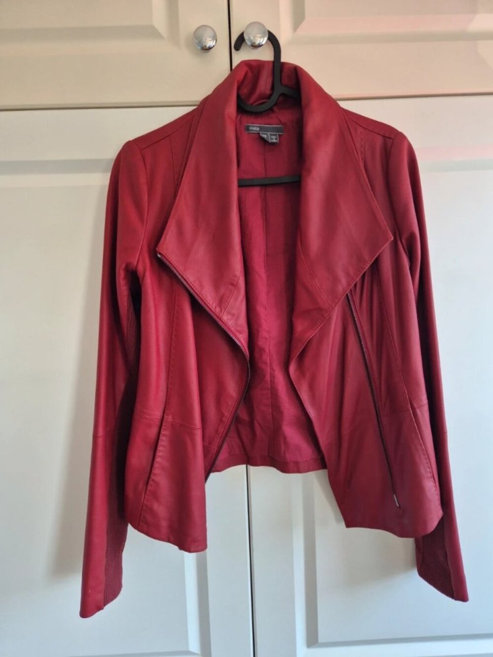 Vince Red Soft Leather Jacket XS